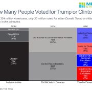 Marimekko chart showing the U.S. population by voting behavior in 2016