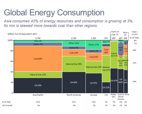 Marimekko chart of energy consumption by region and source