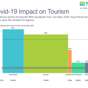 Bar mekko chart of covid-19 impact on international tourism by region